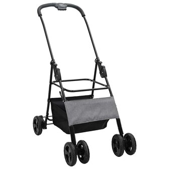 Opvouwbare Huisdierenwagen Verstelbaar Grijs 81 x 47 x 99 cm 4