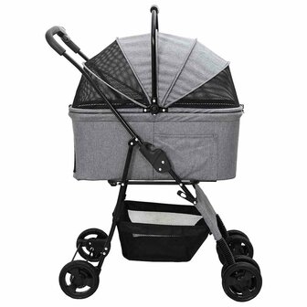 Opvouwbare Huisdierenwagen Verstelbaar Grijs 81 x 47 x 99 cm 7