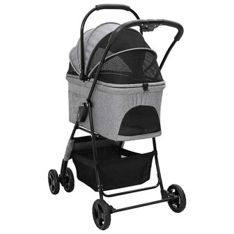 Opvouwbare Huisdierenwagen Verstelbaar Grijs 81 x 47 x 99 cm 8