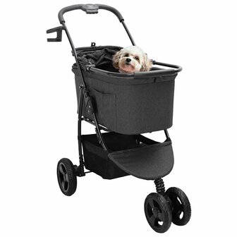 Opvouwbare Huisdierenwagen Verstelbaar Zwart 78 x 54 x 101 cm 2