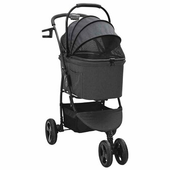 Opvouwbare Huisdierenwagen Verstelbaar Zwart 78 x 54 x 101 cm 3