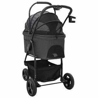 Opvouwbare Huisdierenwagen Verstelbaar Zwart 78 x 54 x 101 cm 9