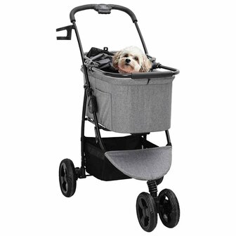 Opvouwbare Huisdierenwagen Verstelbaar Grijs 78 x 54 x 101 cm 2