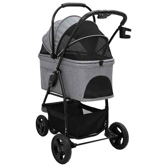 Opvouwbare Huisdierenwagen Verstelbaar Grijs 78 x 54 x 101 cm 9