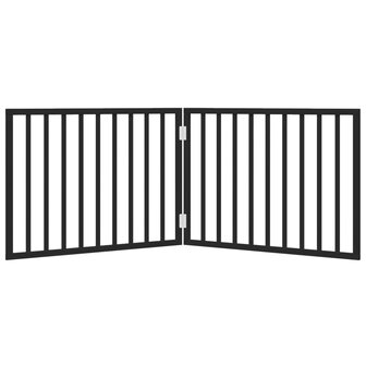 Hondenhek inklapbaar 2 panelen 160 cm populierenhout zwart 4