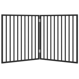 Hondenhek inklapbaar 2 panelen 160 cm populierenhout zwart 4