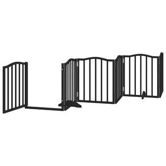 Hondenhek inklapbaar 6 panelen 300 cm populierenhout zwart 4