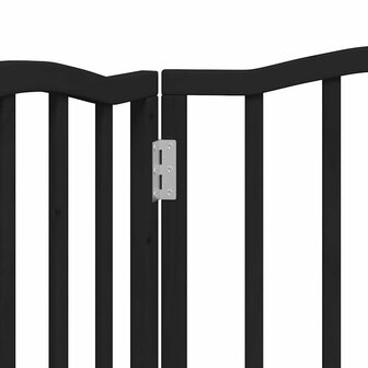 Hondenhek inklapbaar 3 panelen 150 cm populierenhout zwart 8