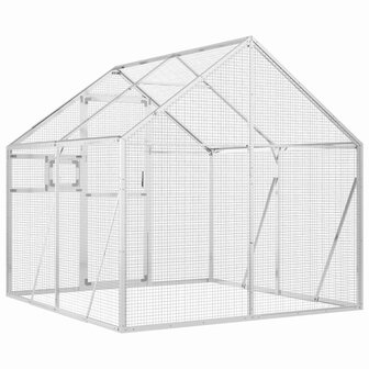 Voli&egrave;re 1,79x2x1,85 m aluminium zilverkleurig 5