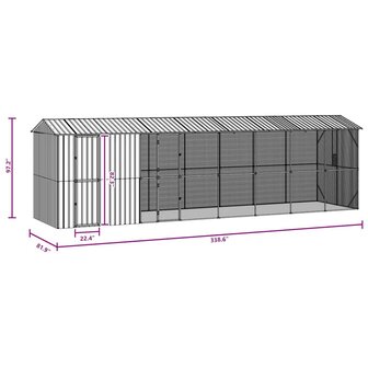 Vogelkooi Antraciet 860 x 208 x 247 cm Gegalvaniseerd staal 9