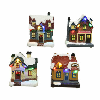 Kerstversiering Lumineo Huisje 8,5 x 5,5 x 10 cm LED Licht Multicolour 1