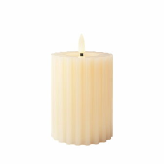 LED kaars Lumineo Beige &Oslash; 7,5 x 12,3 cm Met reli&euml;f (AAA) 1