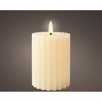 LED kaars Lumineo Beige &Oslash; 7,5 x 12,3 cm Met reli&euml;f (AAA) 2