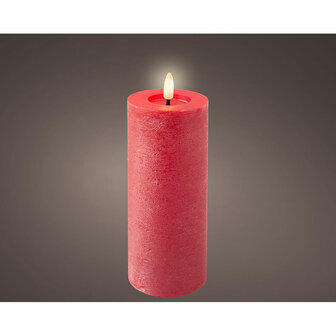 LED kaars Lumineo Rood &Oslash; 7 x 19 cm Rustiek (AAA) 2