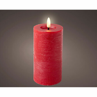 LED kaars Lumineo Rood &Oslash; 7 x 15 cm Rustiek (AAA) 2