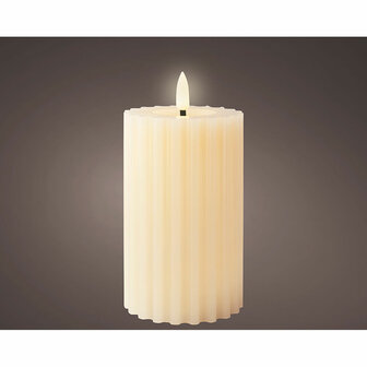 LED kaars Lumineo Cr&egrave;me Met reli&euml;f (AAA) 2