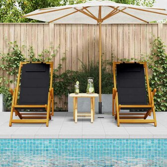 Strandstoel 2 pcs Bruin 61.5 x 123 x 82cm Massief acaciahout 3