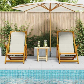 Strandstoel 2 pcs Bruin 61.5 x 123 x 82cm Massief acaciahout 3