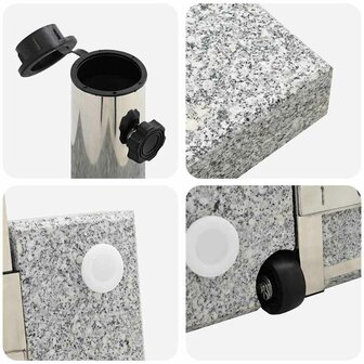 Parasolvoet Grijs 41 x 41 x 37 cm Graniet 9