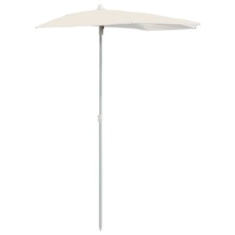 Parasol half met paal 180x90 cm zandkleurig 2