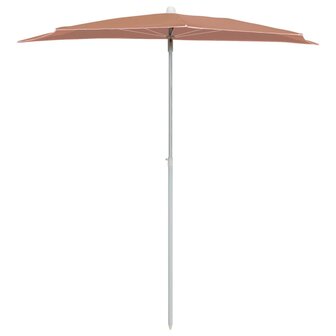 Parasol half met paal 180x90 cm terracottakleurig 3