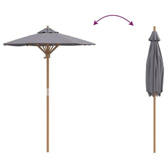 Tuinparasol Donkergrijs 150 x 150 x 210 cm Bamboe 6