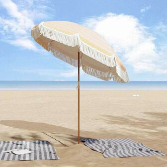 Parasol Geel en Wit &Oslash; 160 x 195 cm Staal 3