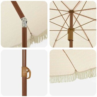 Parasol Geel en Wit &Oslash; 160 x 195 cm Staal 5