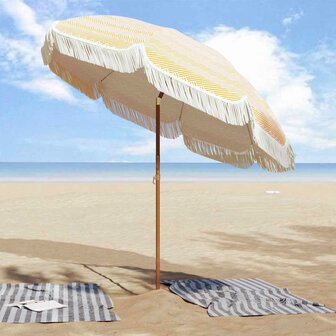 Parasol Geel en Wit &Oslash; 205 x 209 cm Staal 3