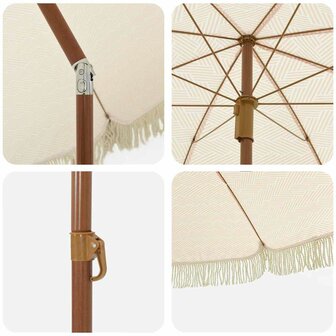 Parasol Geel en Wit &Oslash; 205 x 209 cm Staal 5