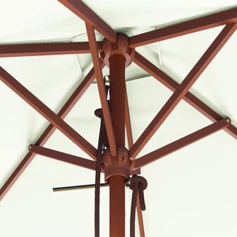Parasol met houten paal 150x200 cm zandkleurig 7