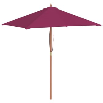 Parasol met houten paal 150x200 cm bordeauxrood 2