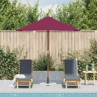 Parasol met houten paal 150x200 cm bordeauxrood 3