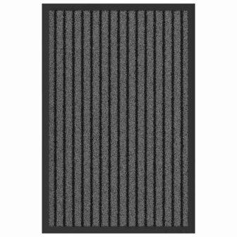 Deurmat Zwart en Grijs 40 x 60 cm Polypropyleen en PVC 2