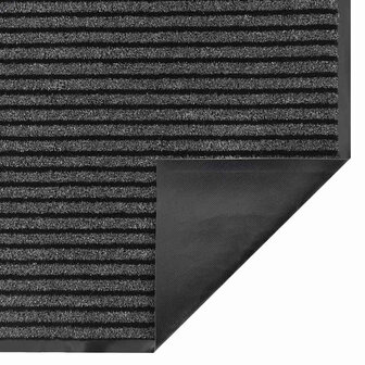 Deurmat Zwart en Grijs 40 x 60 cm Polypropyleen en PVC 5