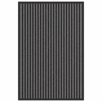 Deurmat Zwart en Grijs 60 x 90 cm Polypropyleen en PVC 2
