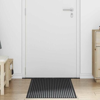 Deurmat Striped Zwart en Grijs 60 x 150 cm Polypropyleen, PVC 1