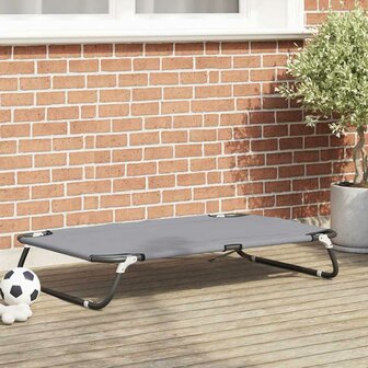 Hondenbed Lichtgrijs 105 x 65 x 18 cm Oxford Stof en Staal 1