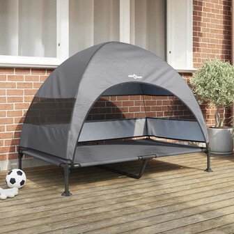 Verhoogd Hondenbed Lichtgrijs 127 x 81 x 108 cm Stof en Staal 1
