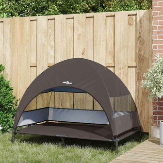 Verhoogd Hondenbed Bruin 127 x 81 x 108 cm Stof en Staal 3