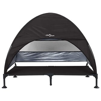 Verhoogd Hondenbed Zwart 127 x 81 x 108 cm Stof en Staal 4