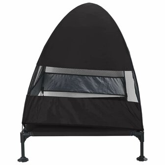 Verhoogd Hondenbed Zwart 127 x 81 x 108 cm Stof en Staal 5