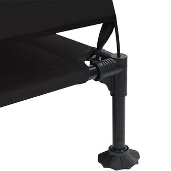 Verhoogd Hondenbed Zwart 127 x 81 x 108 cm Stof en Staal 7