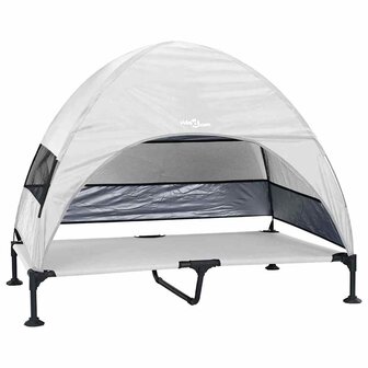Verhoogd Hondenbed Zilvergrijs 127 x 81 x 108 cm Stof en Staal 2