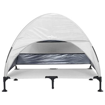 Verhoogd Hondenbed Zilvergrijs 127 x 81 x 108 cm Stof en Staal 4
