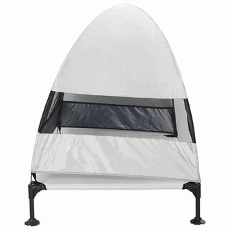 Verhoogd Hondenbed Zilvergrijs 127 x 81 x 108 cm Stof en Staal 5