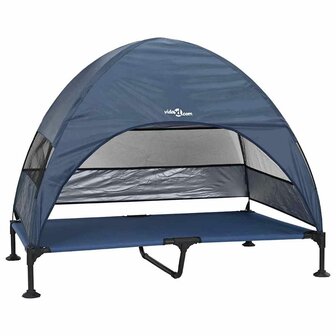 Verhoogd Hondenbed Marineblauw 127 x 81 x 108 cm Stof en Staal 2