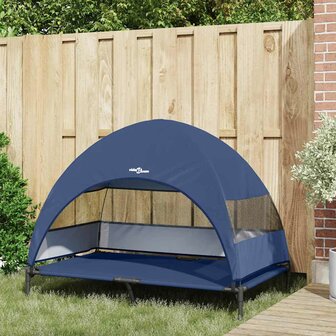 Verhoogd Hondenbed Marineblauw 127 x 81 x 108 cm Stof en Staal 3