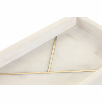 Snackdienblad Home ESPRIT Wit Gouden 30 X 15 X 3,8 CM 30,5 X 15 X 3,8 CM 2