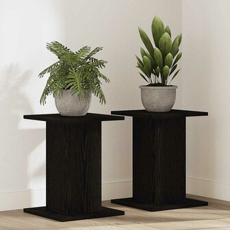 Plantenstandaard 2 pcs Zwart eiken 30 x 30 x 40 cm Bewerkt hout 1